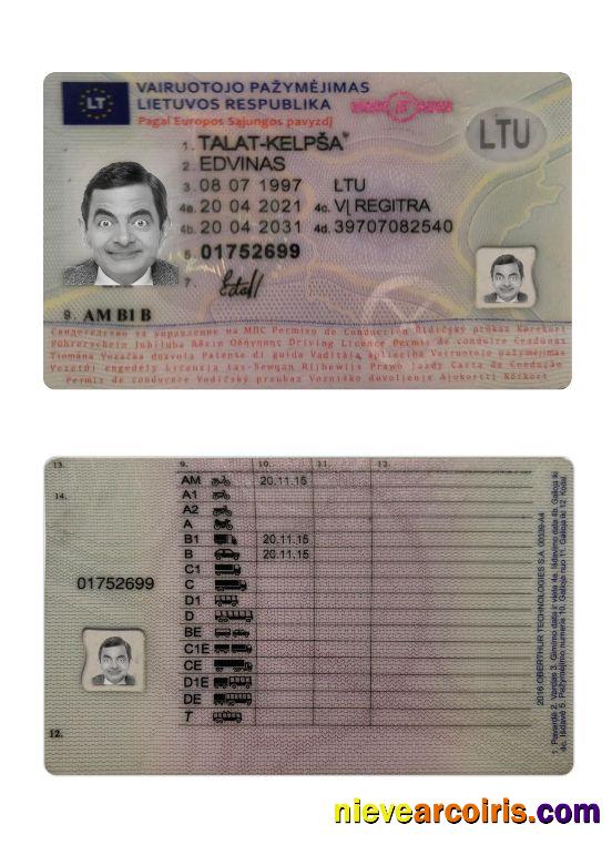 Lithuania driving license 2021-present